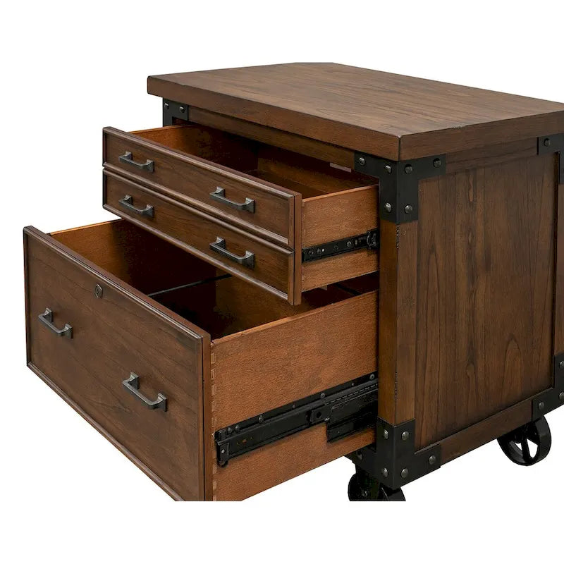 Classificatore Addison Rustic con cassetti per documenti legali/lettere, contenitore per ufficio, marrone